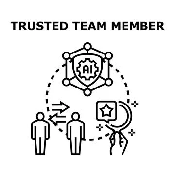 Building trust and evaluation in artificial intelligence team member Ilustración de archivo