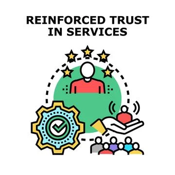 Building trust and quality service for customer satisfaction Ilustração Stock