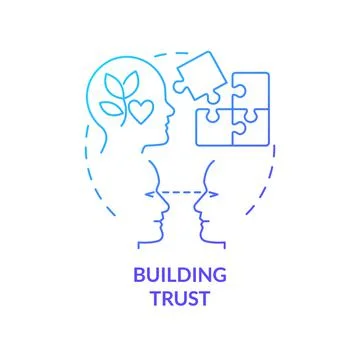 Building trust blue gradient concept icon Ilustración de archivo