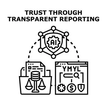 Building trust through transparent ai reporting and data compliance Stock Illustration