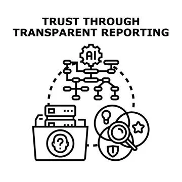 Building trust through transparent reporting and responsible ai Stock Illustration