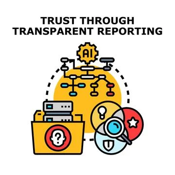 Building trust through transparent reporting and responsible ai Stock Illustration