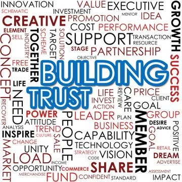 Building trust word cloud Stock Illustration
