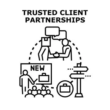 Building trusted client partnerships and business collaboration Stock Illustration