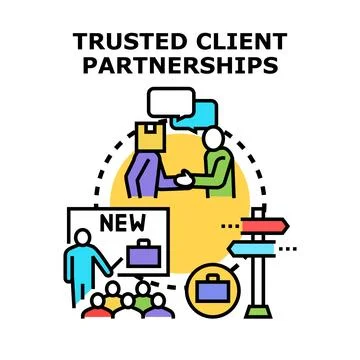 Building trusted client partnerships and business collaboration Stock Illustration