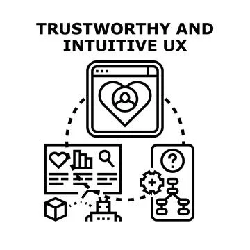Building trustworthy and intuitive user experience journey Stock Illustration