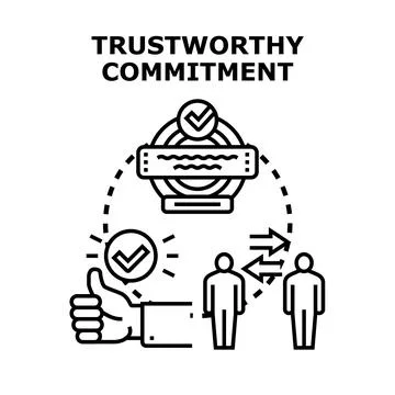 Building trustworthy commitment and strong business relationships Stock Illustration