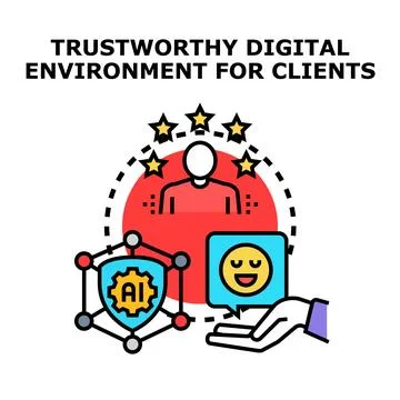 Building trustworthy digital client relationships with artificial intelligenc Stock Illustration
