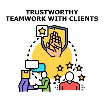 Building trustworthy teamwork and client partnership Ilustración de archivo