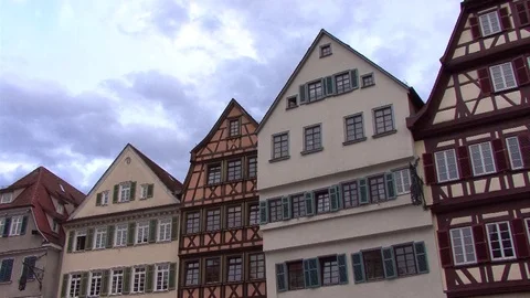 Building in Tuebingen Closeup Stock Footage 79471337