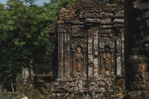 Building with two statues on it Stock Photos