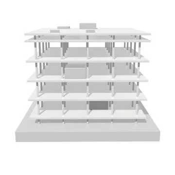 Building under construction 3d Ilustración de archivo