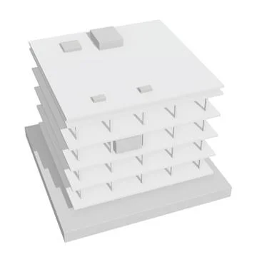 Building under construction 3d Ilustración de archivo