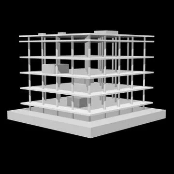 Building under construction 3d Ilustración de archivo