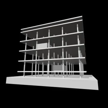 Building under construction 3d Ilustración de archivo