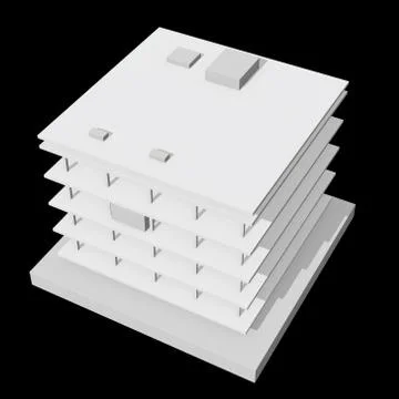 Building under construction 3d Ilustración de archivo