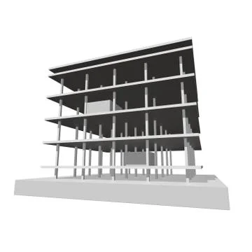 Building under construction 3d Stock Illustration