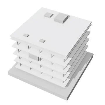 Building under construction 3d Ilustración de archivo