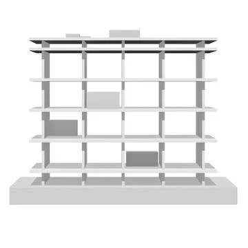 Building under construction 3d Ilustración de archivo