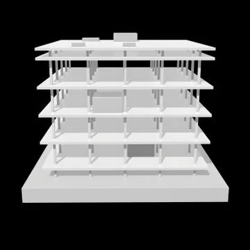 Building under construction 3d Ilustración de archivo