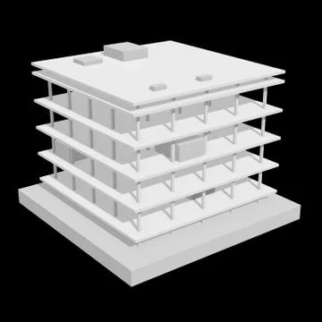 Building under construction 3d Ilustración de archivo