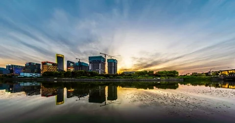 Building Under Construction. 4k time lapse Stock Footage 74757335