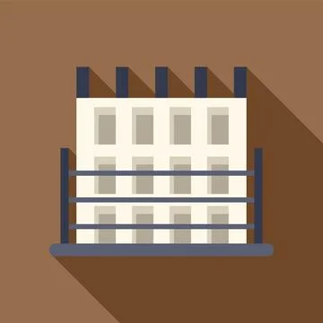 Building under construction behind scaffolding with long shadow Ilustración de archivo