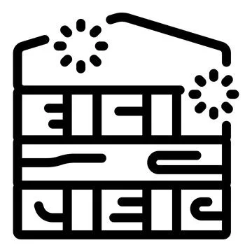 Building under construction being built at night with working lights icon Stock Illustration