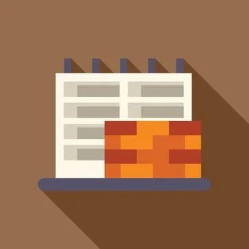 Building under construction with bricks and concrete panels Ilustración de archivo