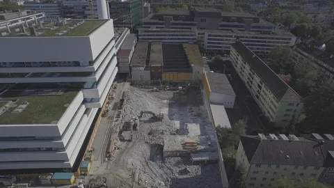 Building under construction in the city center of Basel, Switzerland. Stock Footage 120965799