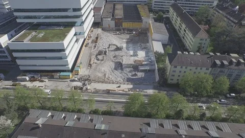 Building under construction in the city center of Basel, Switzerland. Stock Footage 120965871