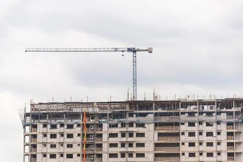 Building under construction with concrete blocks Stock Photos