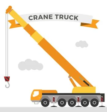 Building under construction crane machine technics vector illustration Stock Illustration