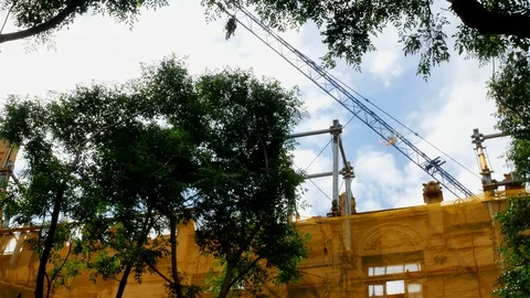 Building under construction in downtown Valencia, Spain Video stock 91961834