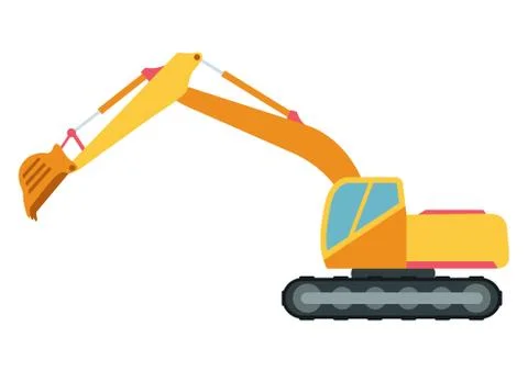 Building under construction excavator technics vector illustration Illustrazione stock