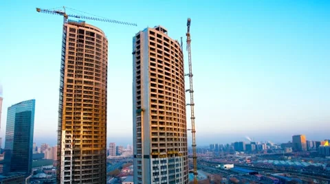 Building Under Construction Stock Footage 8662944
