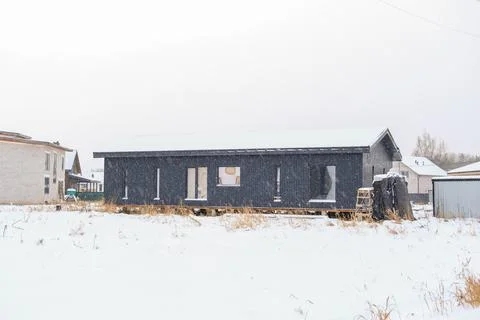 Building under construction, future property development. Rural project, housing Stock Photos