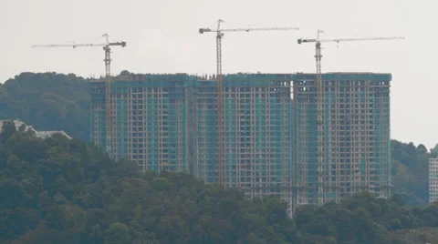 A Building Under Construction in Georgetown, Penang Video stock 48141460