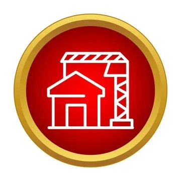 Building under construction icon representing industry and development Ilustración de archivo