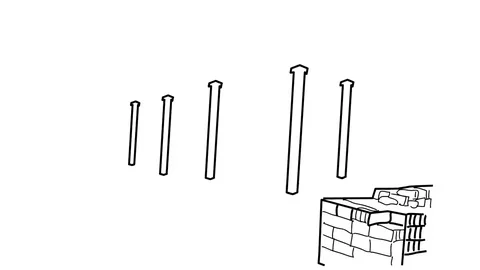 Building Under Construction line drawing animation with transparent background Stock Footage 70403690