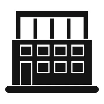 Building under construction with metal frame and windows, simple icon Ilustración de archivo