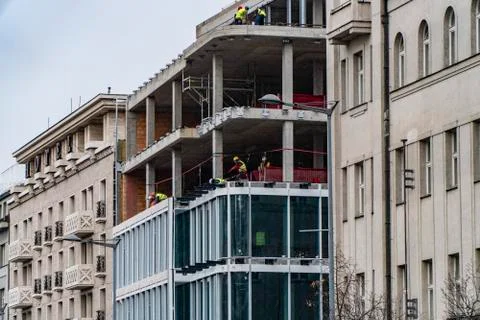 Building under construction in Prague Stockfoto's