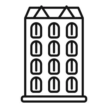 Building under construction with scaffolding being built Stock Illustration