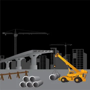 Building under Construction site Stock Illustration