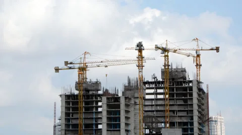 Building Under Construction, Timelapse Stock Footage 36968194