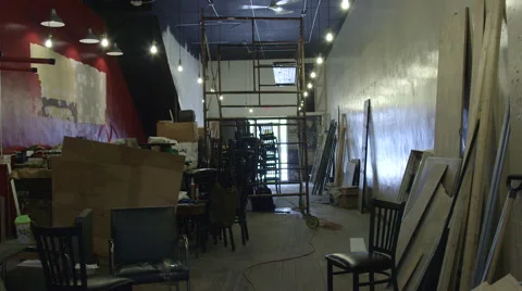 Building Under Construction with Tools, Lumber and Scaffolding 動画素材 61503617