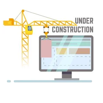 Building under construction web site vector background Stock Illustration