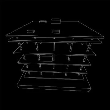 Building under construction wireframe Ilustración de archivo
