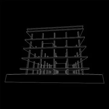 Building under construction wireframe Ilustración de archivo