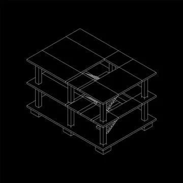 Building under construction wireframe Ilustración de archivo